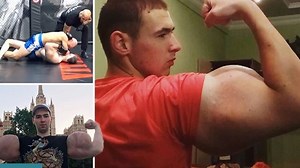 Russian bodybuilder with massive 61cm biceps destroyed in MMA fight
