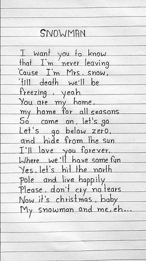 Snowman ⛄ Song Lyrics #snowman #sia #lyrics