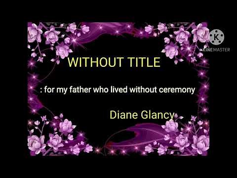 WITHOUT TITLE: Diane Glancy