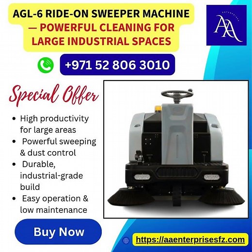 AGL-6 Ride-On Sweeper Machine — Powerful Cleaning for Large Industrial Spaces