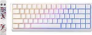 YUNZII x MADLIONS MAD68 HE Rapid Trigger Wired Magnetic Mechanical Gaming Keyboard 60% Hall Effect Switches Adjustable Actuation, PBT Keycaps RGB Hot-Swap,8K Hz Polling Rate(White,Amber Pro Switch)