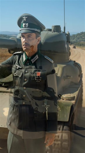 English actor Robert Shaw as Col. Martin Hessler on a M47 Patton tank on the set of "Battle of the Bulge" (1965), Madrid, Spain. | Classic Screen