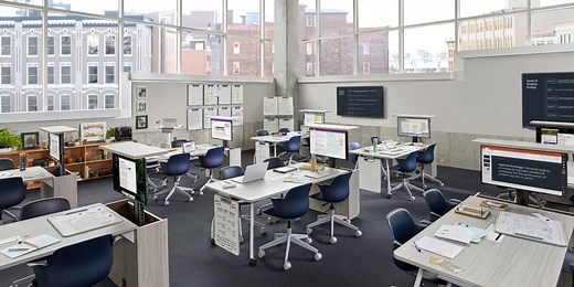 Verb Active Media Table with Hidden Monitor Lift | Steelcase