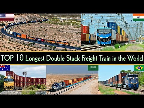 TOP 10 LONGEST DOUBLE STACK FREIGHT TRAIN IN THE WORLD || World's Longest Freight Train