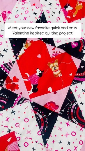 This is your sign to get Valentine sewing projects going! I recently designed this Shining Heart Quilt Block pattern with a bonus table runner and now I’ve got a way to add Valentine decor to my home and on the go! And here’s the best part - if you love HST’s, this pattern uses the 8 at a time method to get them done fast! There’s a heart in the middle of the block, which makes it perfect for V-day. The block finishes at 12.5”, so it’s a great size to make a quilt whatever size. There are some f