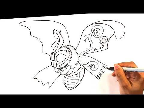 EASY How to Draw MOTHRA from GODZILLA