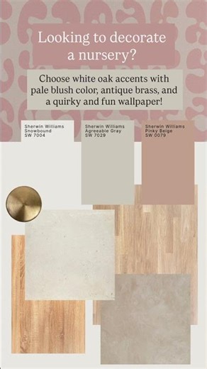 Nursery Moodboard with Sherwin Williams Pinky Beige, Agreeable Gray and Snowbound