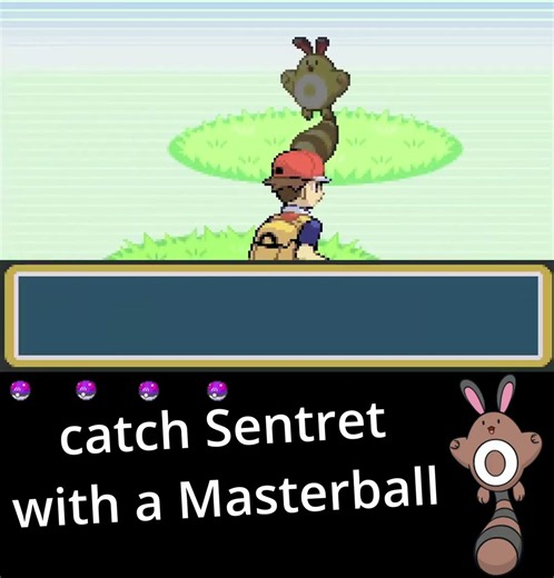 Using a Master Ball on Sentret ❤️❤️❤️ #pokemon