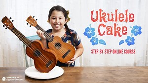 Learn to make this adorable ukulele cake that defies gravity and looks just like the real thing. In this online course, you will learn step-by-step every part of making this cake, including the wood grain, making a complicated rounded bottom that supports the cake, the strings and fret board, and how to make this cake stand up on its own. Watch the full tutorial: https://sugargeekshow.com/class/ukulele-cake-tutorial/ | Sugar Geek Show