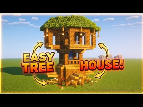 Minecraft EASY Tree House Tutorial 🌳 Survival Build #minecraft