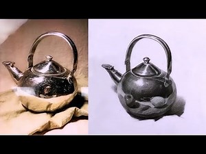 How to draw the Metal objects in graphite pencil