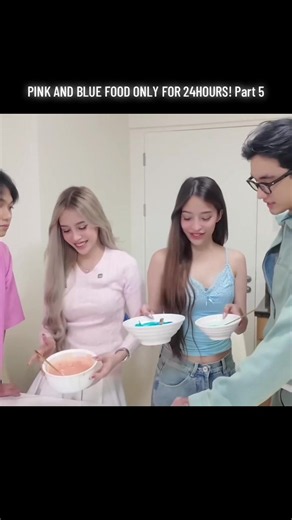 Pink and Blue Food Challenge for 24 Hours! Part 5
