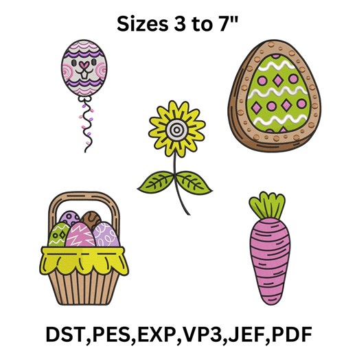 Easter Flower Embroidery Designs, Machine Embroidery File, 9 Sizes (instant Download) - Etsy