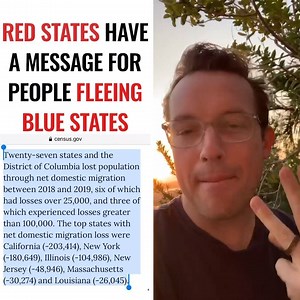 399K views · 22K reactions | Red States Have A Message For People Fleeing Blue States | Benny Johnson | Facebook