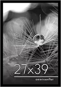 Americanflat 27x39 Poster Frame with Polished Plexiglass - Black Picture Frame - Wide Photo Frames Made of Engineered Wood for Vertical or Horizontal Wall Display - Epic Collection - Black