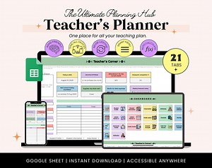 Teacher Student Planner Google Sheets Tracker | Teacher Planner | Lesson Planner | Weekly & Monthly Planning | Grade Tracker Spreadsheet - Etsy
