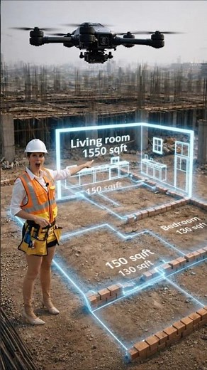 Future Technology Laser Drone Layouting 🚁✨ #construction #engineering #futuretech