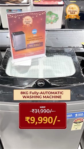 Liqo on Instagram: "Upgrade your laundry routine with the BPL Fully Automatic Washing Machine 💦 Now at just ₹9,990/-! — Hassle-free, efficient & perfect for every home ⚡ 💥 Fully automatic | Easy operation | Energy-efficient | Long-lasting performance 📍 Visit your nearest Liqo Store or call 7710310888 📍 Locations: Zirakpur | Chandigarh | Panchkula | Kharar | Solan | Pinjore 🛍️ Hurry – festive offers valid till 12th Oct only! #Liqo #DiwaliSale #PreDiwaliSale #BPLWashingMachine #FullyAutomatic
