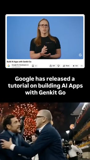 AI News | Artificial intelligence on Instagram: "This video introduces Google's production-ready framework, designed to simplify AI development with features like integrated observability, compile-time type-safety, and model-agnostic design. See how Genkit Go helps you overcome development hurdles and deploy scalable AI solutions efficiently. Chapters: 0:00 - Intro 0:24 - What is Genkit Go? 1:45 - Key Concepts for Go Developers 3:18 - Project Structure Overview 4:14 - Configuring Genkit and Plug