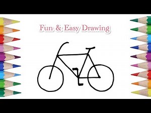 Easy Bicycle Drawing for kids and beginners | Step by step bicycle drawing | cycle Drawing tutorial