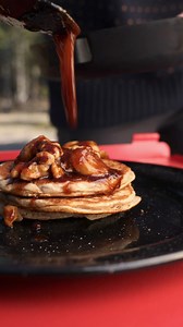 Banana. Foster. Pancakes. Get the recipe here -- https://www.campchef.com/recipes/recipe-banana-foster.html | Camp Chef