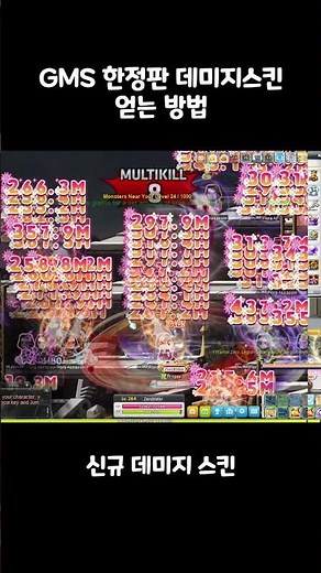 [GMS] 메이플 한정판 데미지스킨 얻는 방법
