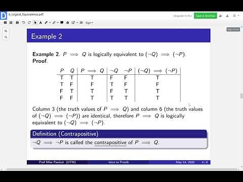 Intro to Proofs - Logical Equivalence