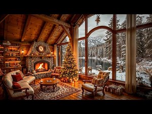 Instrumental Jazz Christmas Music 2026 🎄🔥Cozy Christmas Cabin Ambience with Fireplace for Relaxation