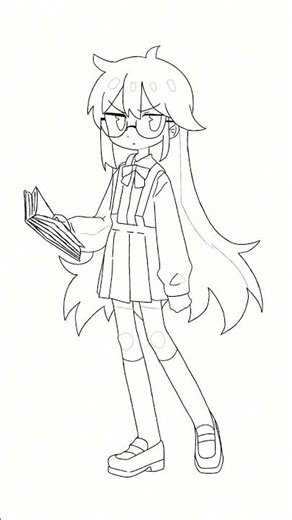 minha nova animação, garota deixando o livro cair