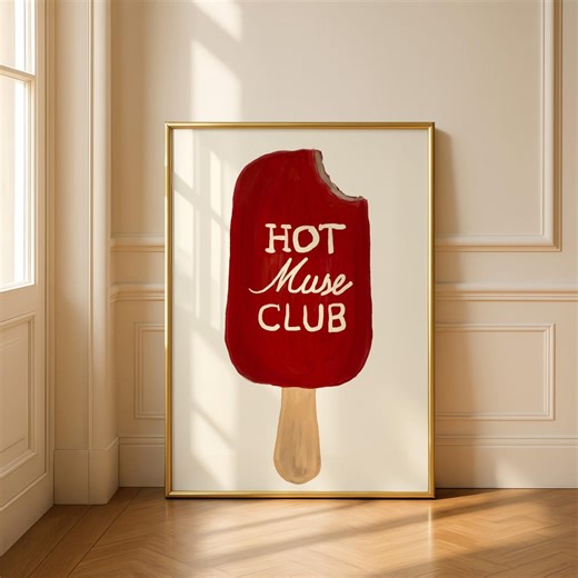 Red Popsicle Wall Art, Playful Pop Illustration Modern Statement Decor (digital Download) - Etsy