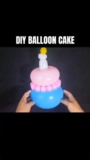 DIY BALLOON CAKE TUTORIAL 🧁🎈 #balloons #cake #balloondecoration #tutorial #diy #diyballoon #fyp