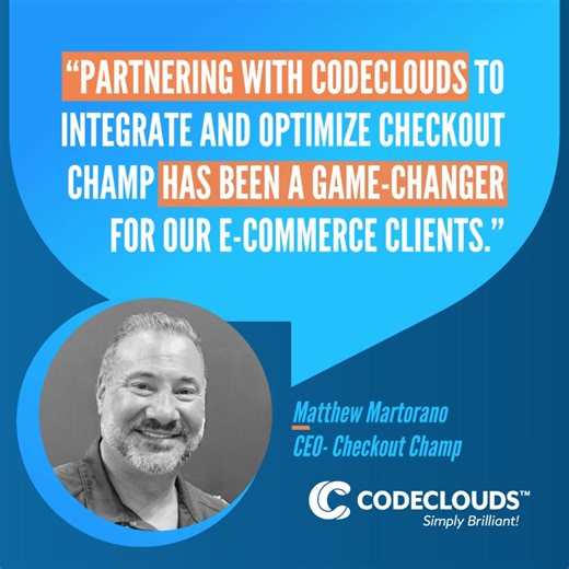 75 reactions | We’re proud to be Checkout Champ partner. Trust our experts to help you with every step of the process from setup to custom integrations and optimizations that help you get the most from your store. #PartnerReview #CodeClouds #TopCRM | CodeClouds | Facebook