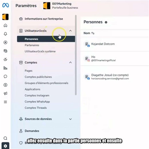 Inviter une personne dans Meta Business Suite (pas à pas)