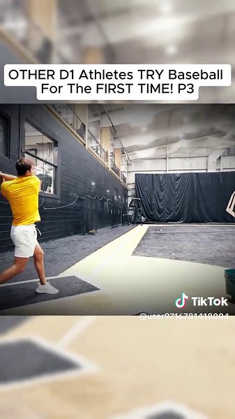 OTHER D1 Athletes TRY Baseball For The FIRST TIME!#fyp #sports #baseball #trending #viral