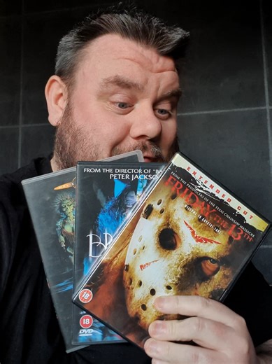 3 New Horror DVD's For The Collection!!! One of you legends sent me 3 horror DVDs to add to my collection! 💚 Ryan helped complete my Friday the 13th remake — meaning my Friday The 13th DVD collection is finally complete 🔪 He also sent me The Return of the Living Dead (which I’ve NEVER seen!) and recommended Braindead for my first watch 😱 This horror community is honestly the best. Which one should I watch first? 👇 #HorrorCollection #DVDCollection #HorrorCommunity #PhysicalMedia #horrorshorts