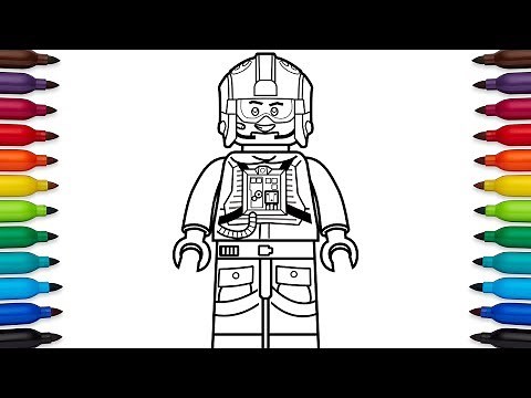 How to draw Lego Luke Skywalker pilot from Star Wars - coloring pages