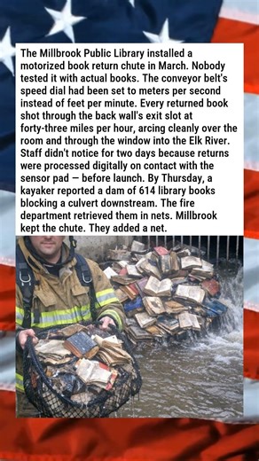 AUTOMATED LIBRARY CHUTE LAUNCHES 614 BOOKS INTO THE RIVER 📚🌊😂