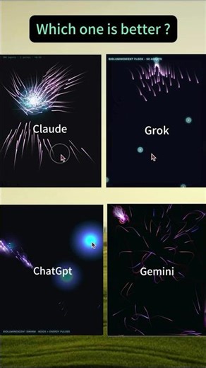 ChatGPT vs Claude vs Gemini vs Grok , Which AI nails this prompt? Bioluminescent Boids 🧬