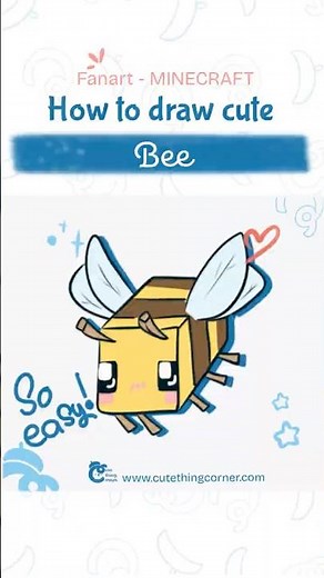 Coloring Bee from Minecraft EASY #minecraftdrawing