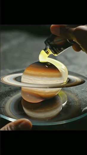 Cosmic ASMR: Glowing Saturn Squeeze 🪐 🔊 AI ASMR Paint tube #relaxing