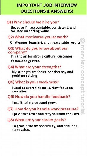 Most important job interview questions and answers||