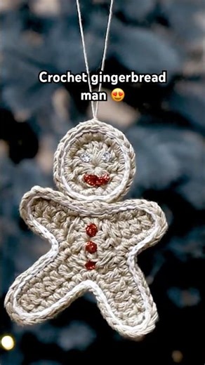 Crochet gingerbread man free tutorial 😍 #crochet #crochettutorial