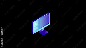 Futuristic Computer icon background animated, logo symbol, social media