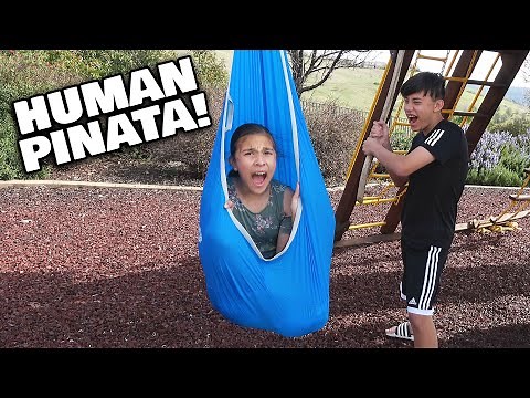 I AM A HUMAN PIÑATA!!! Stuck in a Hanging Cocoon Chair from Walmart!