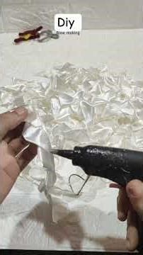 Easy Cream Ribbon Rose 🌹 | DIY Ribbon Flower Tutorial | Aesthetic Handmade Bouquet Idea