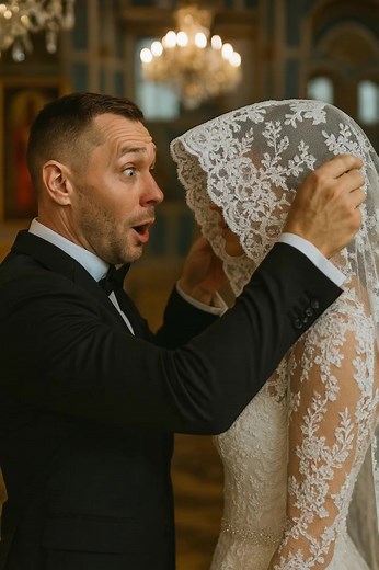 During the wedding ceremony the groom slowly lifted the bride’s veil to kiss her, but saw something terrifying under the veil 😱😱 During the ceremony everyone held their breath. The hall was decorated with white ribbons, the scent of roses filled the air, and the music played softly and solemnly. The groom stood before the altar, nervously running his fingers over the buttons of his jacket. He had waited for this moment his whole life — the moment when he could finally see the face of his belov