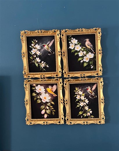 Bird Wall Art Set of 4, Hummingbird Botanical Prints, Vintage Nature Gallery Wall - Etsy