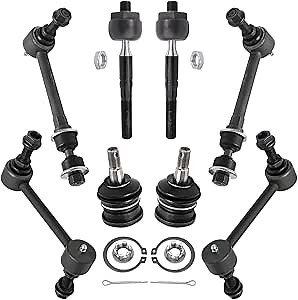 Detroit Axle - Front 8pc Suspension Kit for 01-07 Toyota Sequoia, 2 Inner Tie Rod Ends 4 Front and Rear Stabilizer Sway Bars 2 Upper Ball Joints 2001 2002 2003 2004 2005 2006 2007 Replacement