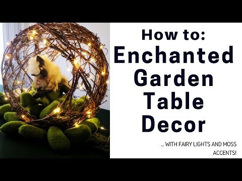 DIY Enchanted Garden Table Decor with Fairy Lights and Moss Accents