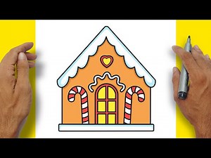 How to Draw GINGERBREAD HOUSE Easy Step by Step | Christmas